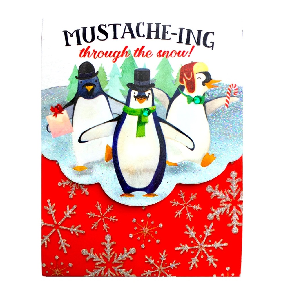 Molly & Rex Embellished Mini Pocket Notepad, Penguins Mustache-ing (61582)